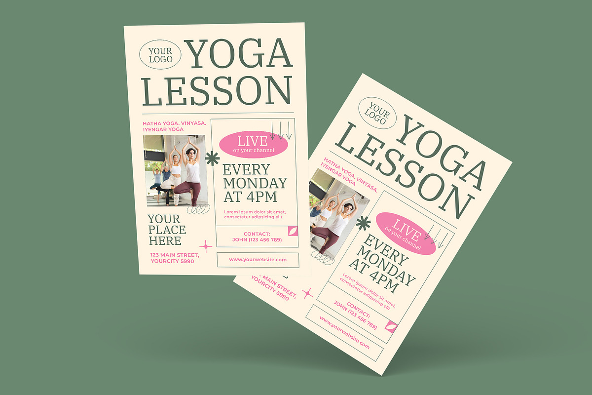 Yoga Class Flyer, a Flyer Template by Creativestoree (Photo 5 of 5)