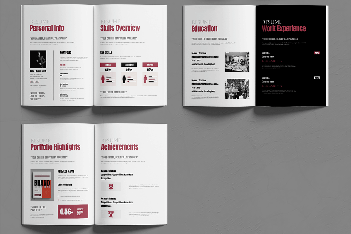 Resume Booklet Template, a Resume Template by MightyDesign (Photo 3 of 6)