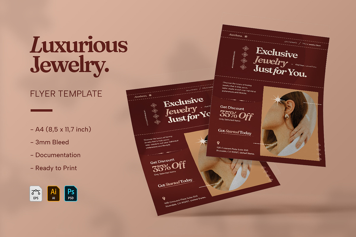 Luxurious Jewelry - Flyer Template, a Flyer Template by VUNIRA (Photo 1 of 3)