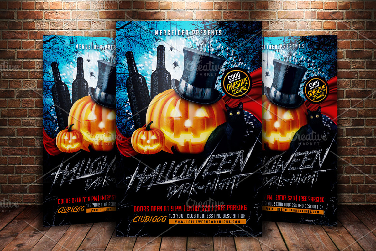 Halloween Dark Night Flyer, a Flyer Template by MergeIdea (Photo 1 of 3)