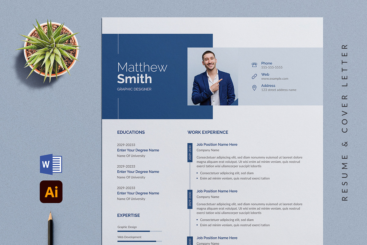Resume/CV | Word, a Resume Template by Pixelpick (Photo 1 of 4)
