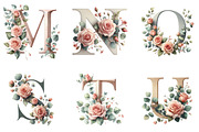 A-Z Floral Alphabet Clipart, an Illustration by DreamArtGraphic (Thumbnail 4 of 6)