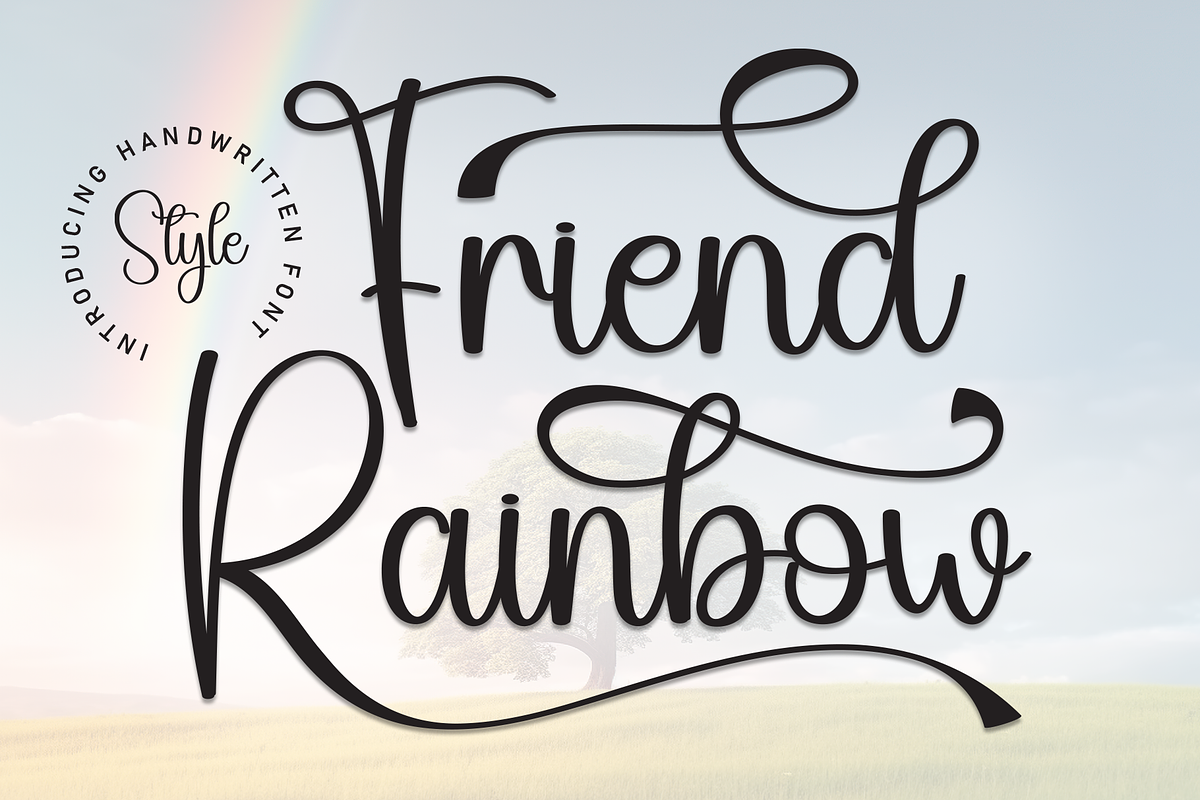 Friend Rainbow | Script Font, a Handwritten Font by Scratchones (Photo 1 of 9)