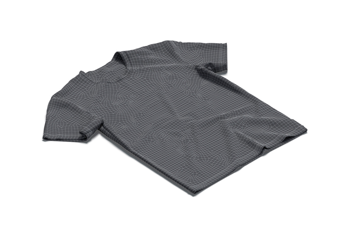 4 Flat Lay T-shirt 3D Model, an Object 3D Model by rebrandy (Photo 7 of 9)