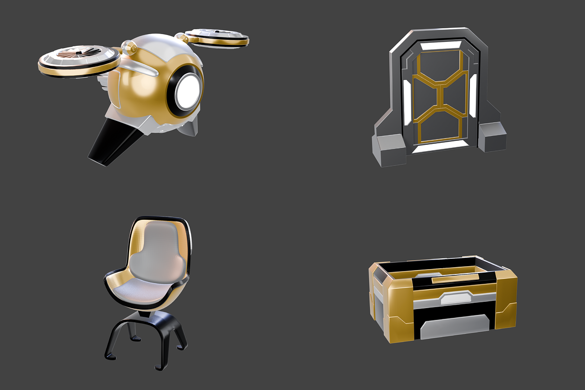 Sci-Fi 3D Item Pack, an Object 3D Model by Dudukbersama (Photo 1 of 8)