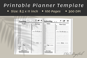 7 Days Weekly Planner Canva Template