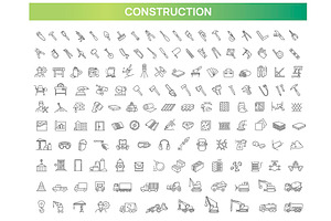Construction and Building Line Icons, an Outline Icon by Tettygreen
