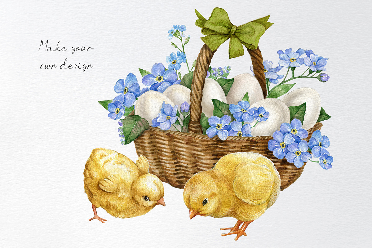 Watercolor spring easter clipart, a Seasonal Illustration by yana.fefelova (Photo 5 of 5)