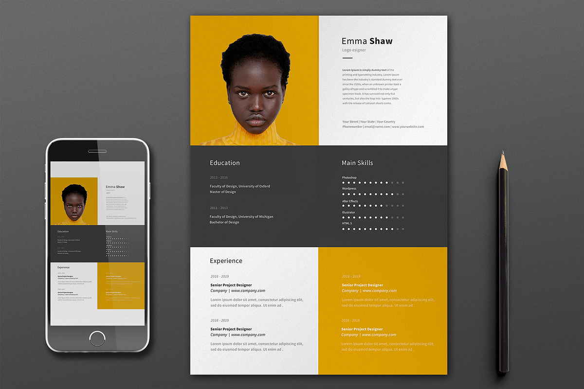 Emma Resume Template, a Resume Template by Nina Shaw (Photo 1 of 11)