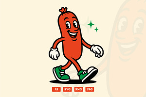 Retro Sausage Vector Mascot Vol. 2