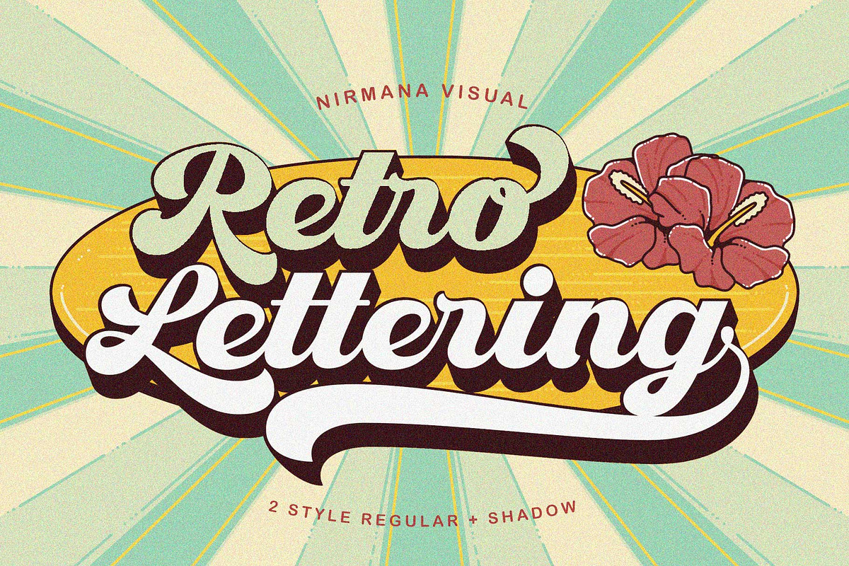 Retro Lettering - Groovy font, a Script Font by Nirmana Visual (Photo 1 of 11)