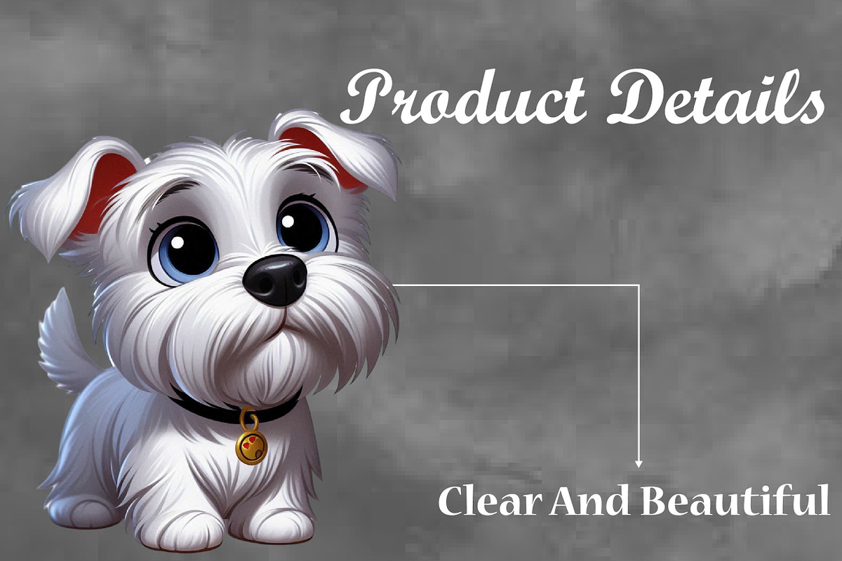 Watercolor White Dog PNG clipart, a Seasonal Illustration by Craft Nest (Photo 3 of 5)