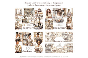 Book Worm Clipart Library Girl PNG