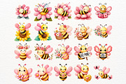 Bear and Honey Bee Clipart Set, an Animal Illustration by Nicolle's Colorful Art (Thumbnail 5 of 7)