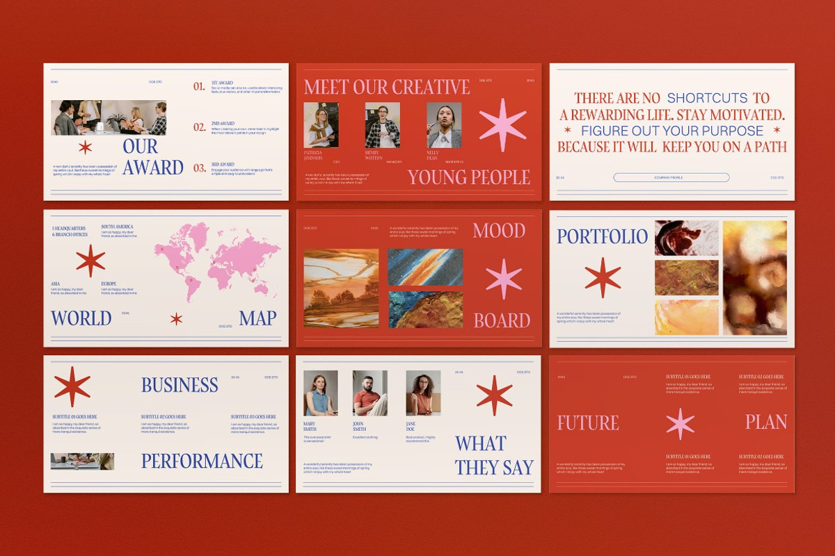 Red Cream Modern Company Profile PPT, a Presentation Template by graphicook (Photo 3 of 4)