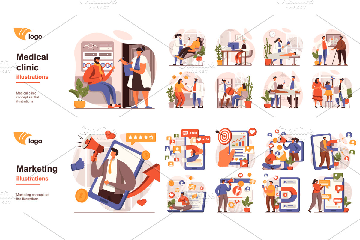 Bundle Concept Vector Illustrations, a Templates & Theme by alexdndz (Photo 10 of 20)