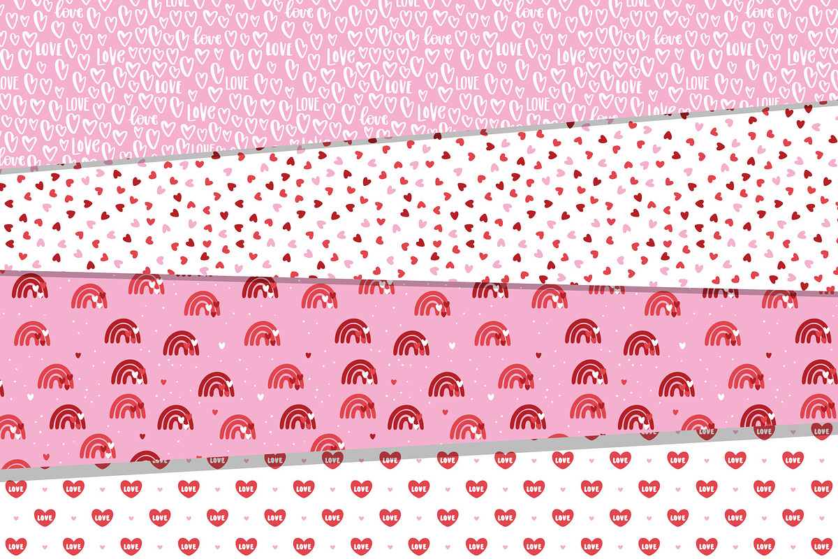 Valentines Day seamless patterns, a Decorative Illustration by rosypatterns (Photo 3 of 9)