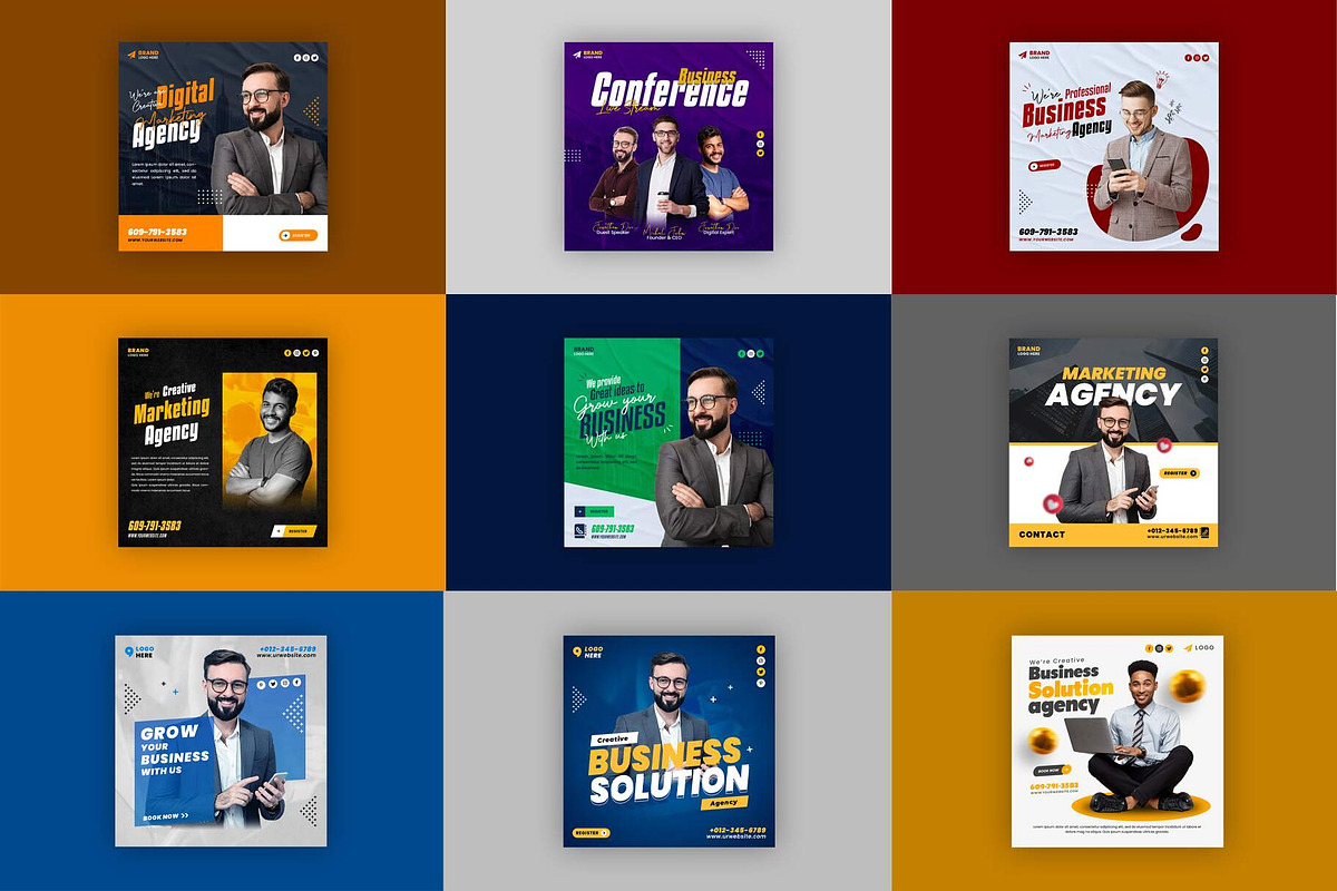 50 Marketing Agency Posts Bundle, a Social Media Template by Saman Osama (Photo 6 of 8)