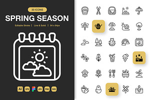 Spring Season Icons, an Icon by Spacepixel Creative