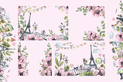 Paris romantic watercolor clipart, a Decorative Illustration by NATASHA CHU (Thumbnail 11 of 17)