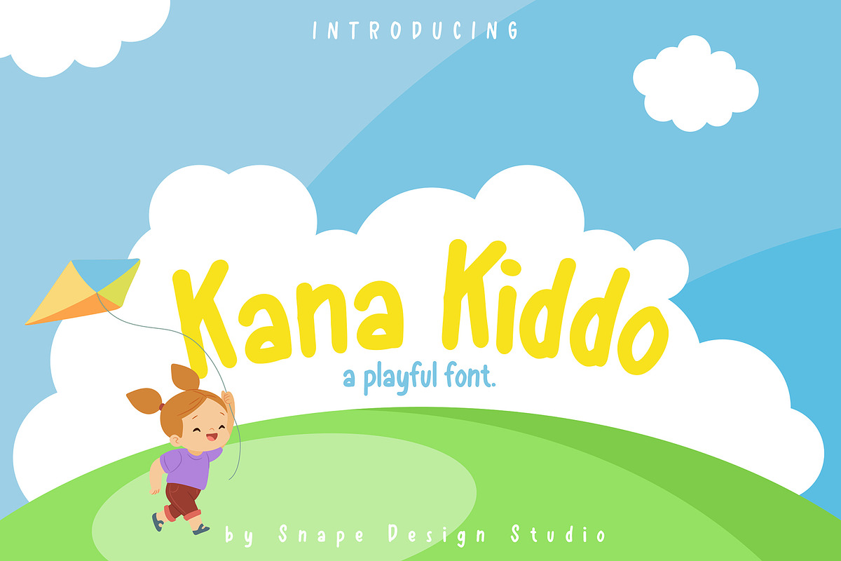 Kana Kiddo - Playful Font, a Sans Serif Font by Snape Design Studio (Photo 1 of 6)