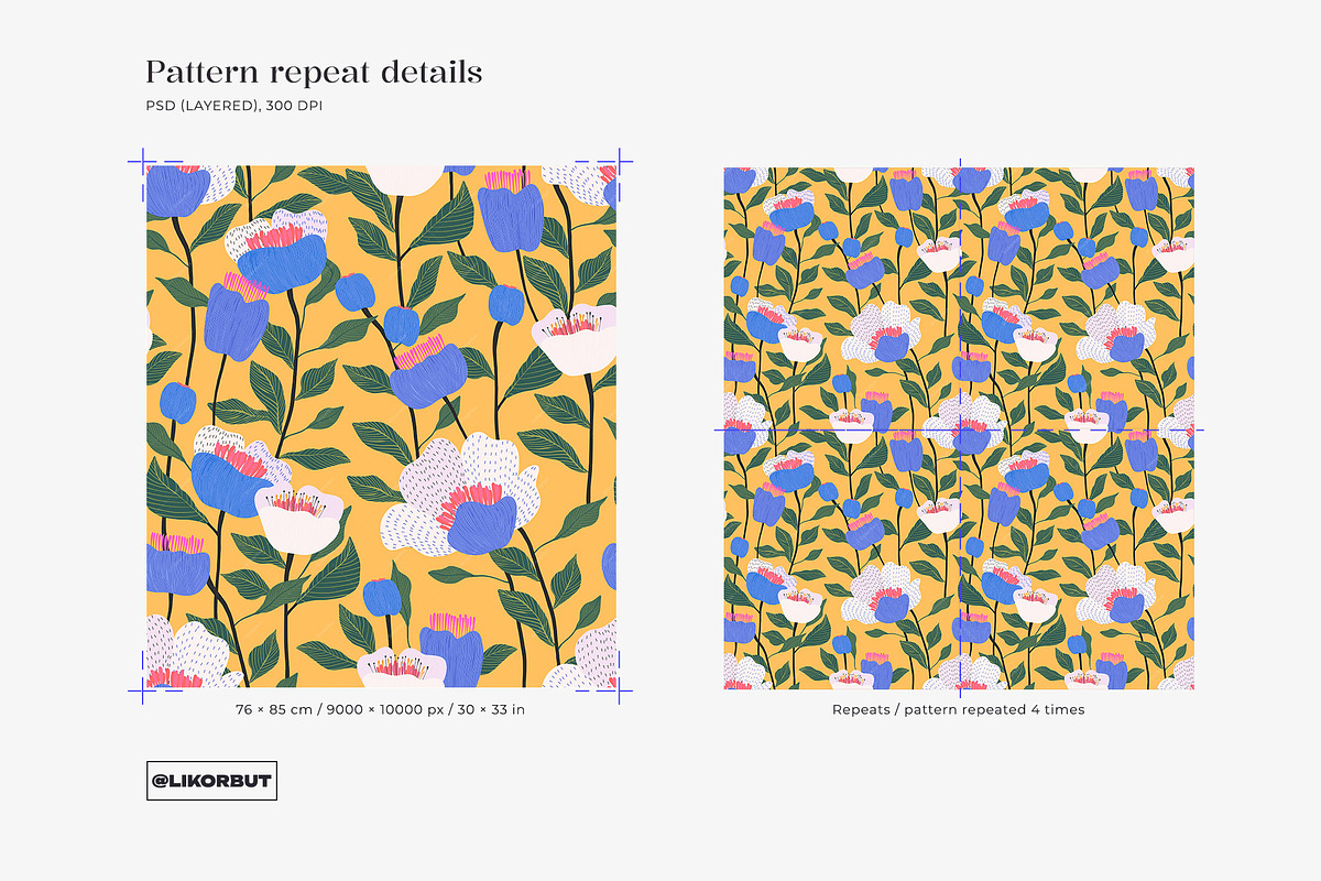 Naive Abstract Flower Market Pattern, a Pattern Graphic by likorbut (Photo 3 of 14)