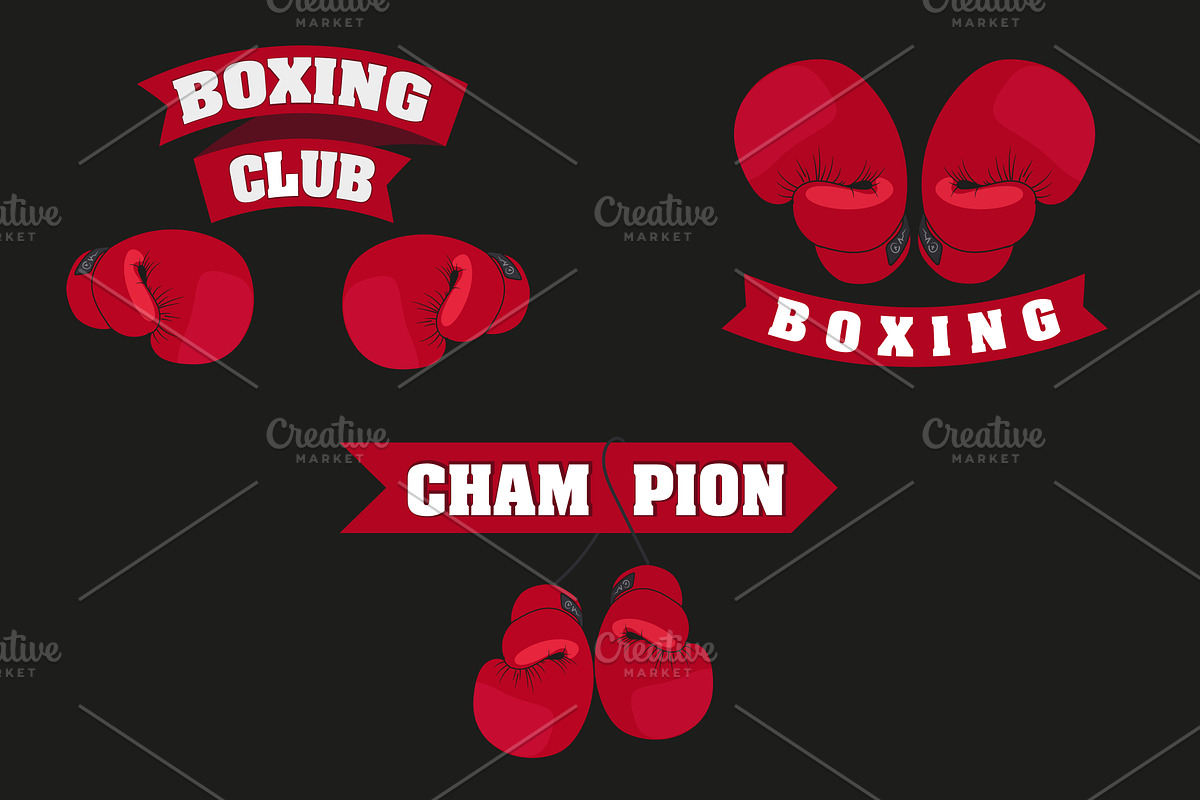 set of emblems boxing, an Illustration by pashigorov (Photo 1 of 4)