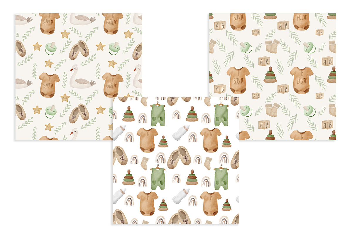 Gender reveal clipart & pattern, a Decorative Illustration by SleptArt (Photo 7 of 7)