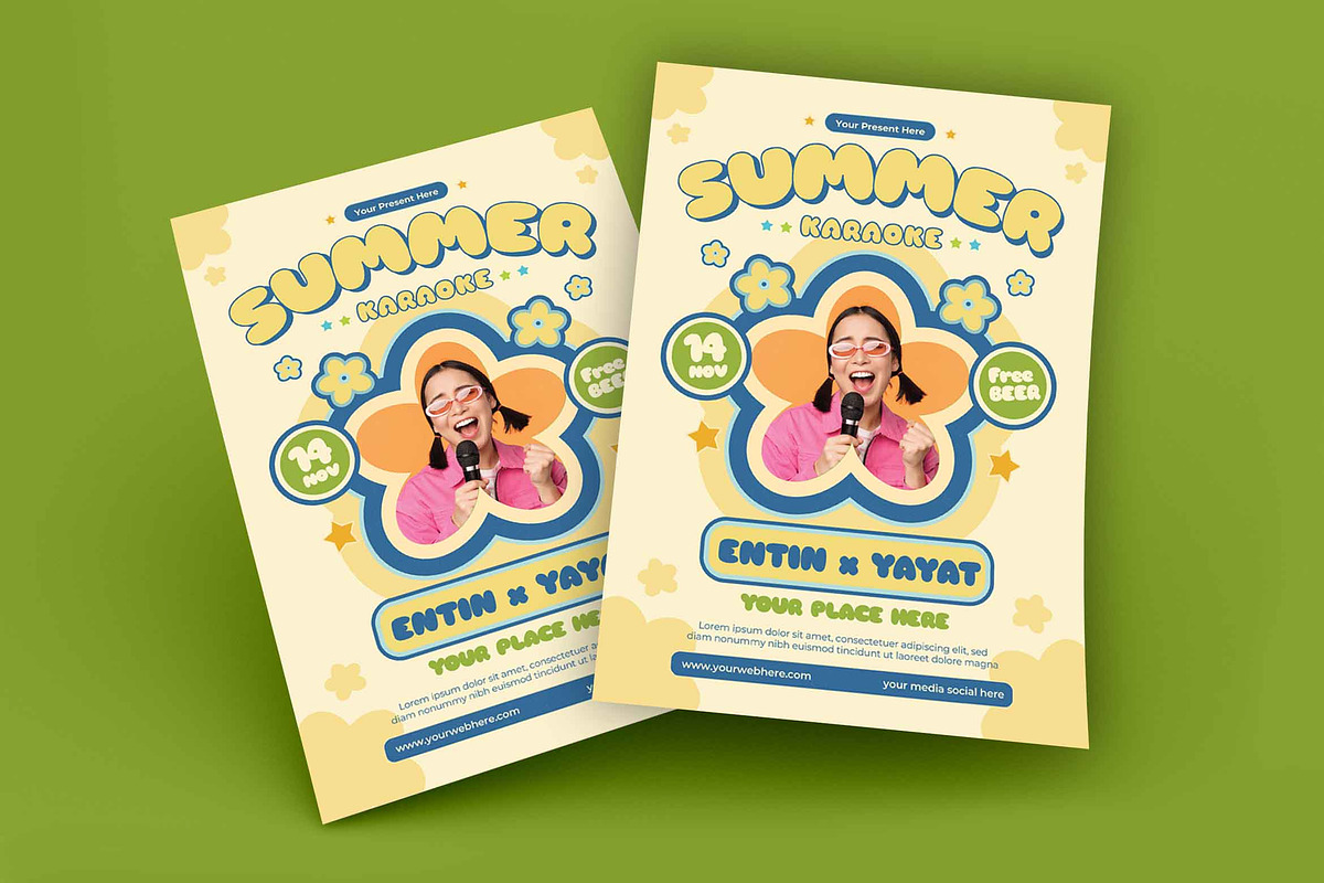 Summer Karaoke Flyer, a Flyer Template by megarez (Photo 1 of 3)