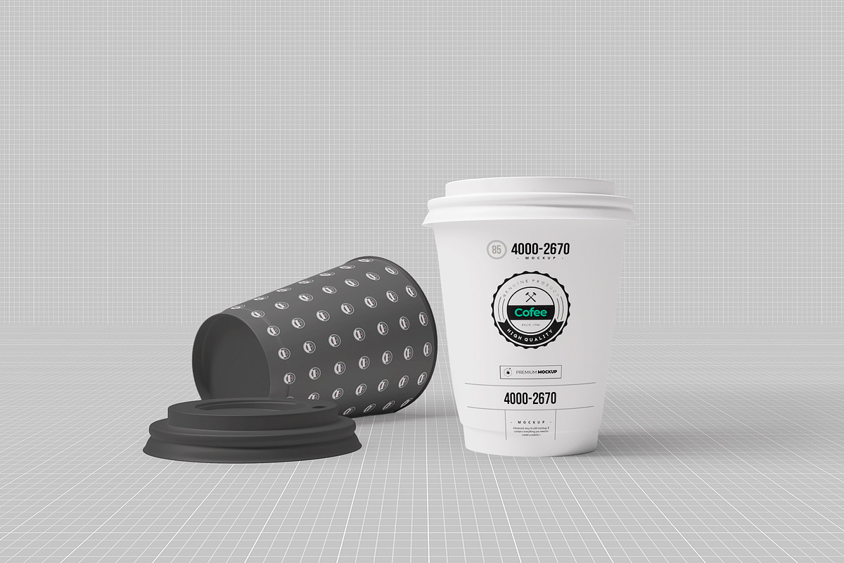 Coffe Paper Cups Mock-up 3, a Cups & Container Mockup by Nevada63 (Photo 4 of 4)