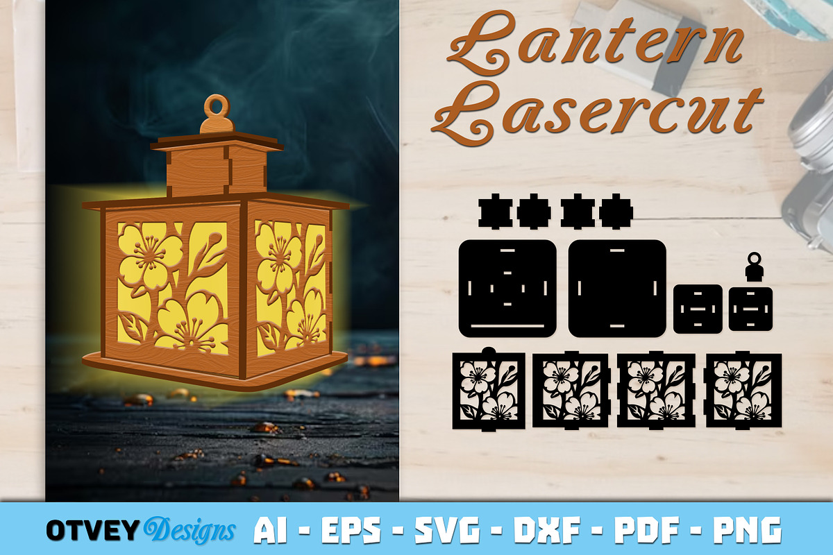 14 Laser Cut Flower Lantern Designs, a Decorative Illustration by OTVEY ...