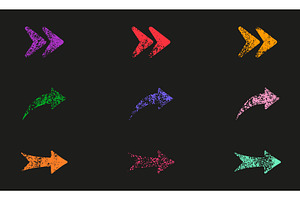 Arrow Color Grunge Set, an Object Illustration by Vector Creator