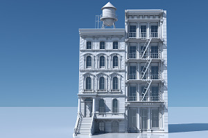 3D Commercial Building Facade 04