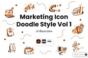 Marketing Icon Doodle Style Vol 1, an Object Graphic by SLAB! Design (Thumbnail 1 of 3)