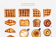 Delicious Breakfast Watercolor Set, a Food Illustration by Volha Studio (Thumbnail 6 of 10)
