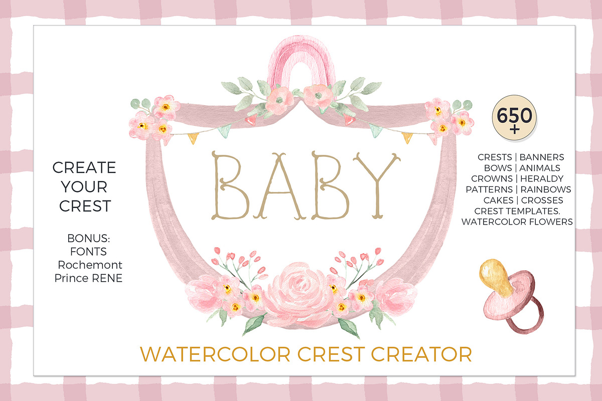 Baby Crest Creator Watercolor, an Illustration by LABFcreations (Photo 14 of 32)