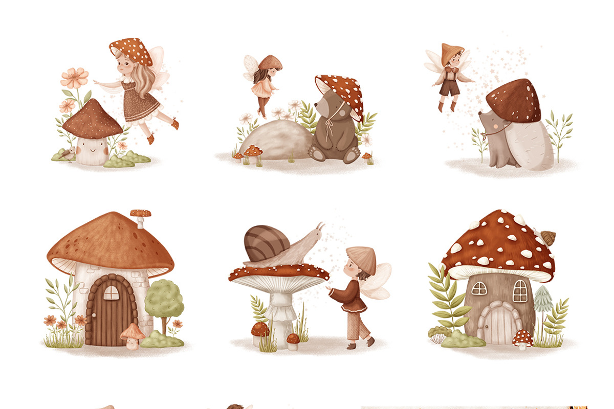 Mushroom Fairies. Kids collection, an Animal Illustration by polikarpovaart (Photo 6 of 15)