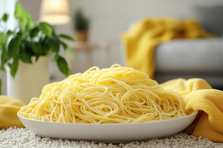 A delicious plate of noodles, a Photo by Pavel_design