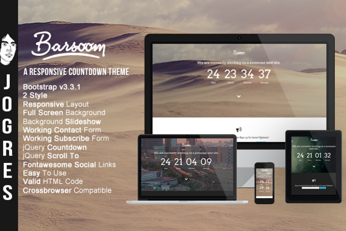 Barsoom - Responsive Countdow Theme, a HTML Template by jogres (Photo 1 of 5)
