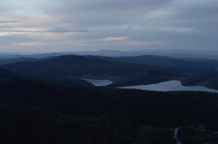 Aerial view on lakes and mountains with dramatic sky in Altai, a Nature Photo by TravelFlow