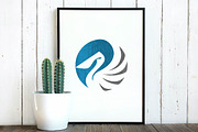 Circle Pelican Bird Animal Logo, a Branding & Logo Template by jongcreative (Thumbnail 4 of 4)