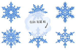 Vector Watercolor Snowflakes Bonus