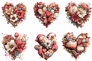 Whimsical Heart Valentine Clipart, an Illustration by CraftArtStudio (Thumbnail 2 of 6)