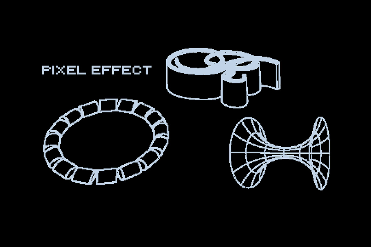 Retro Futuristic Dither Graphic, an Object Graphic by BonkiStudio (Photo 4 of 6)