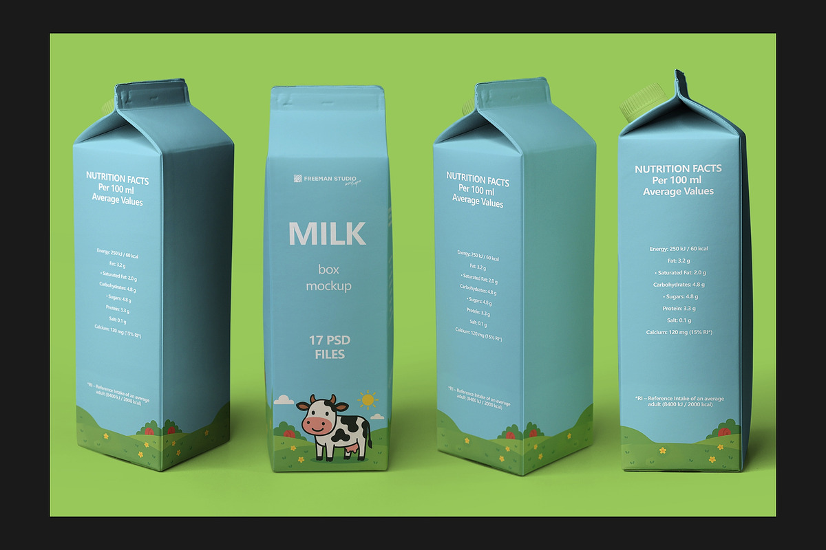 Milk Box Mockup, a Product Mockup by Freeman Studio