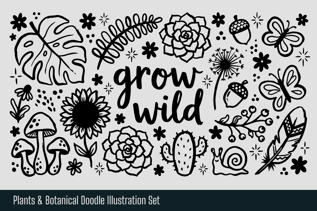Plants & Botanical Hand-drawn Doodle, an Object Illustration by Huza Studio (Photo 7 of 10)