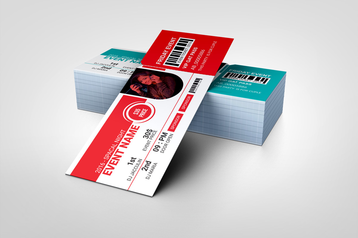 Professional Event Ticket Template, a Card Template by BrandlyTemplate (Photo 3 of 3)