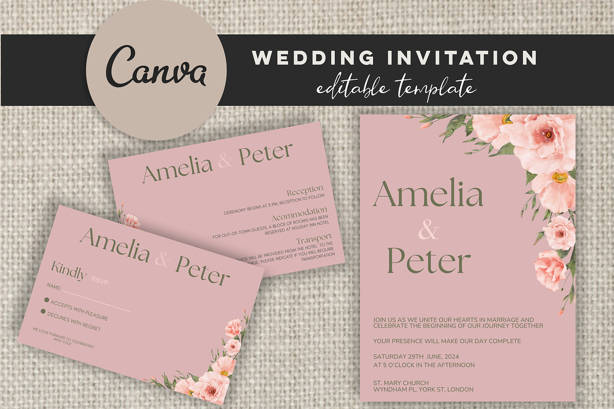 Modern Wedding Invitation, an Invitation Template by Design House (Photo 8 of 8)