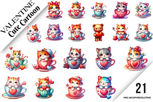 VALENTINE Cute Cartoon, an Illustration by DreamArtGraphic