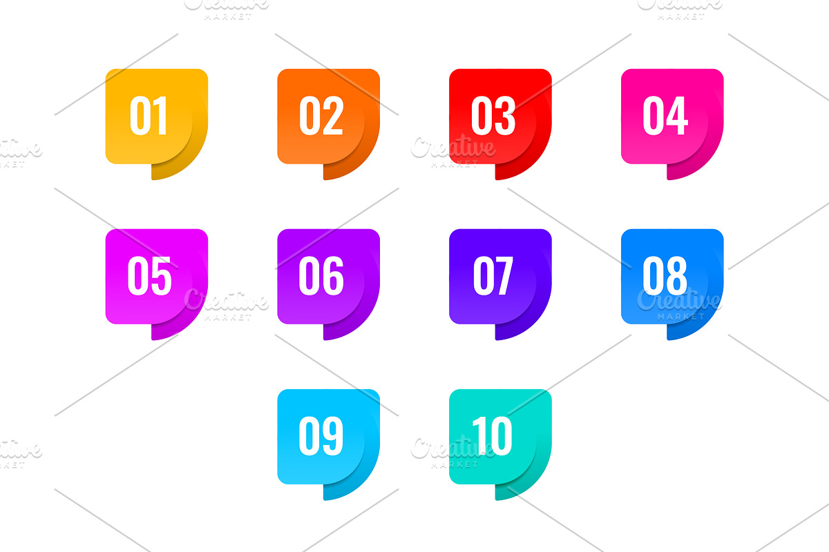 Numbers Bullet Point. Label Set, an Icon by Sunny